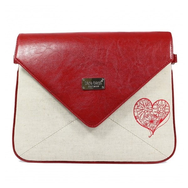 Červeno-béžová kabelka Dara bags Envelope No.519