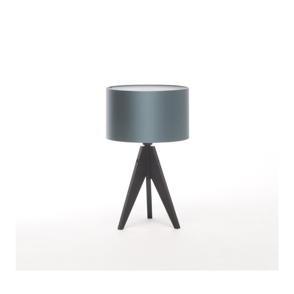 Modrá  stolní lampa 4room Artist, černá lakovaná bříza, Ø 25 cm
