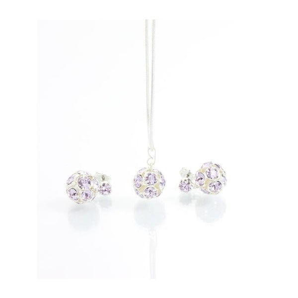 Set náhrdelníku a náušnic s fialovými krystaly Swarovski® Yasmine-image-1