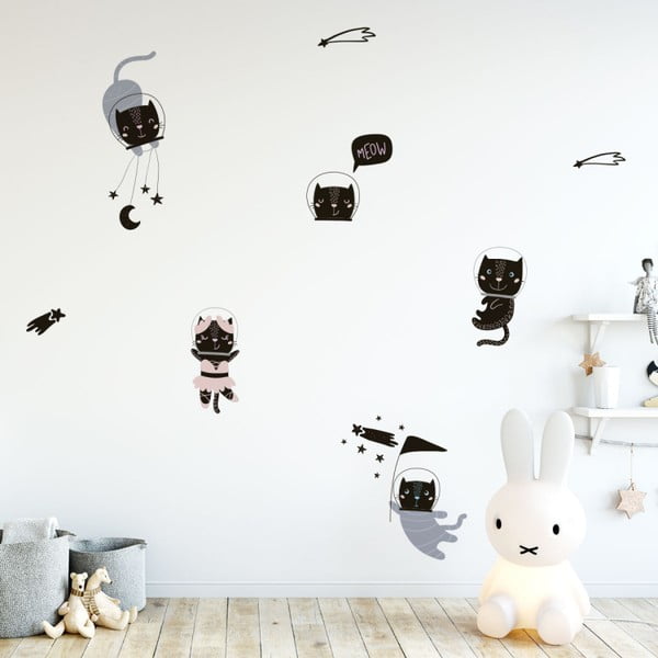 Seinakleebiste komplekt Skandinaavia Loomad Kosmonautid Kassid - Ambiance-image-1