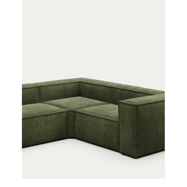 Roheline velvetist nurgadiivan Blok - Kave Home-image-4