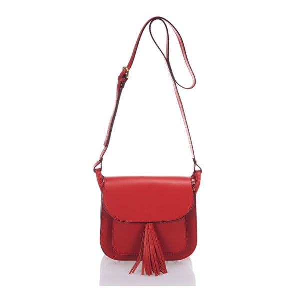 Červená kožená kabelka Lisa Minardi Bycast