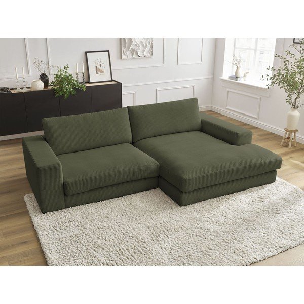 Roheline velvetist nurgadiivan (parem nurk/diivanvoodiga) Leonard - Bobochic Paris-image-4