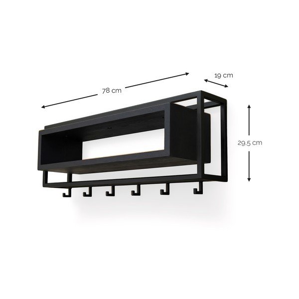 Mustast tammest seinariiul riiuliga 78 cm School - Spinder Design-image-4