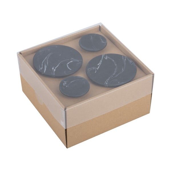 4 musta konksu komplekt Marmor - PT LIVING-image-1