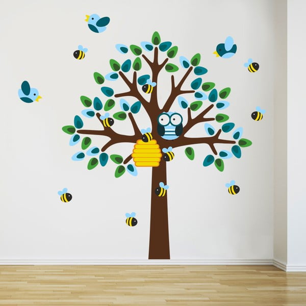 Samolepka na stěnu Strom a včeličky, 2 archy, 70x50 cm