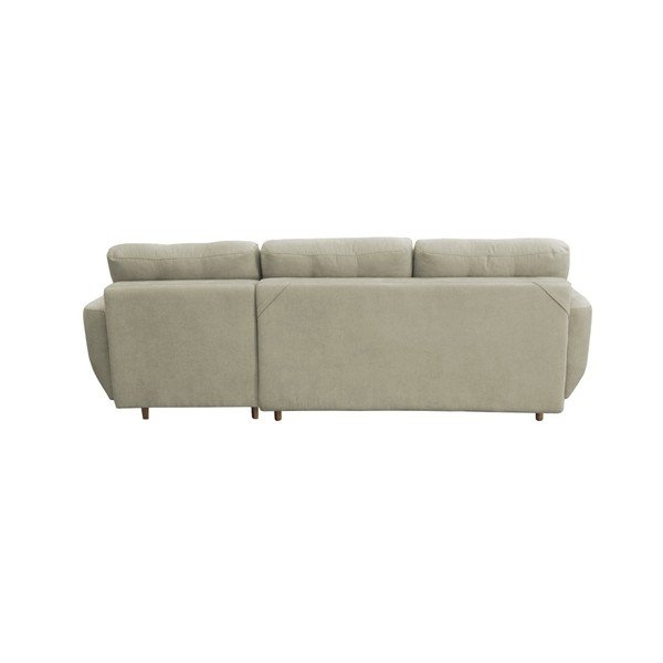 Krémová rozkládací pohovka se světlými nohami Mazzini Sofas Tulipe, pravý roh-image-3