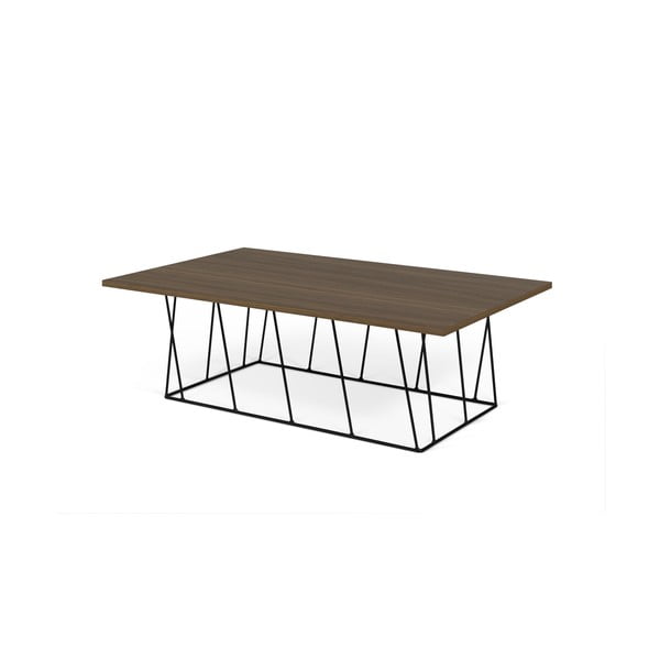 Konferenční stolek s deskou v dekoru ořechu a černýma nohama TemaHome Helix-image-1