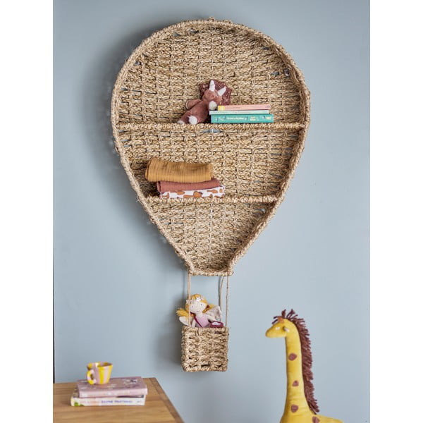 Naturaalset värvi laste seinaraamatute riiul mererohust 59x105 cm Ditter - Bloomingville Mini-image-1