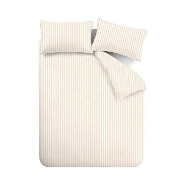 Beež ja kreemjas flanell voodipesu kaheinimesevoodile 200x200 cm - Catherine Lansfield