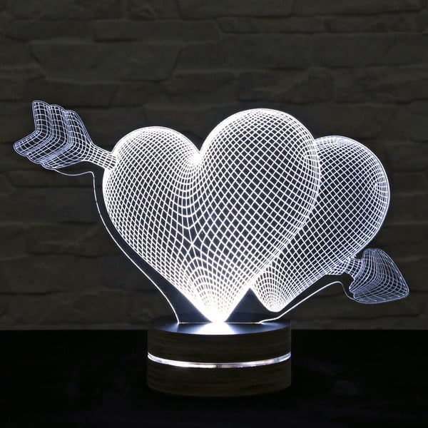 3D stolní lampa Two Hearts