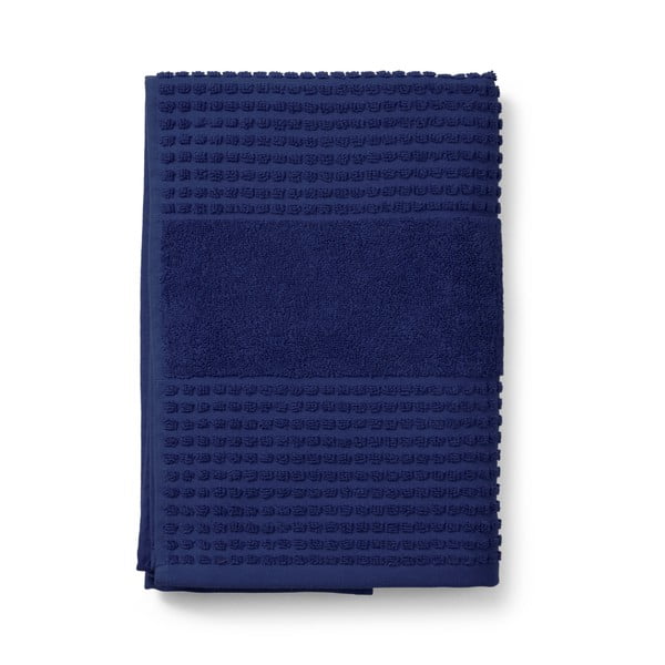 Tumesinine orgaanilisest puuvillast froteerätik 70x140 cm Check - JUNA