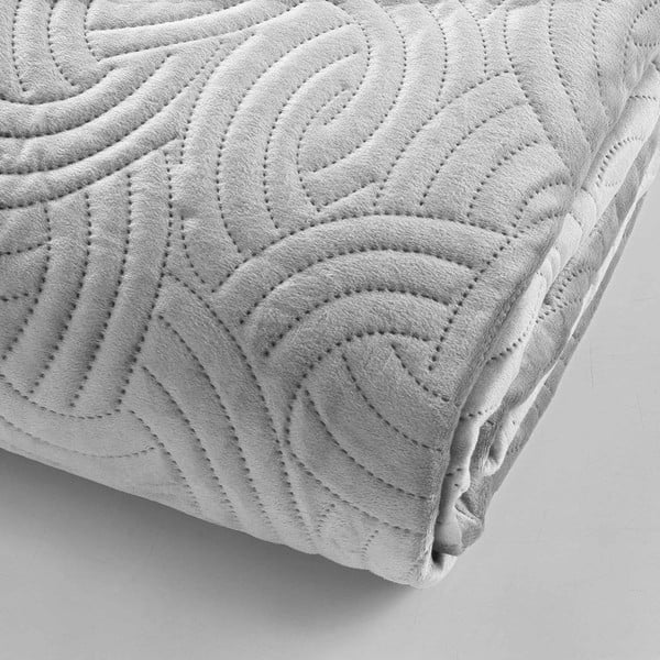 Hall sametist voodikatte ja padjapüüri komplekt 240x260 cm Solange - douceur d'intérieur-image-2