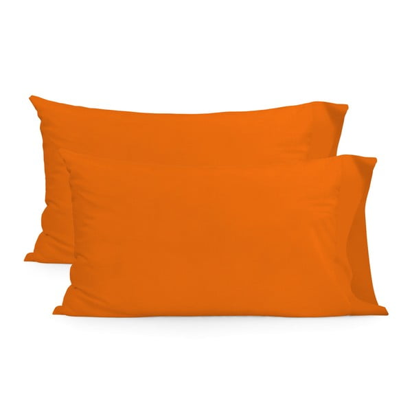 Sada 2 oranžových povlaků na polštář HF Living Basic, 50 x 80 cm