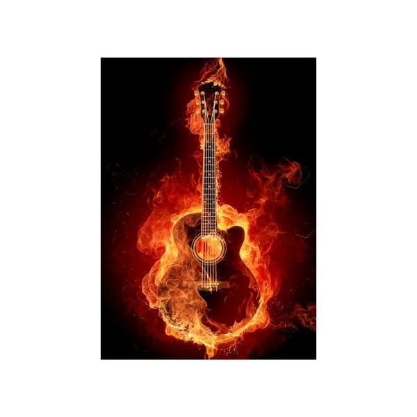Obraz Kytara v ohni, 45x70 cm