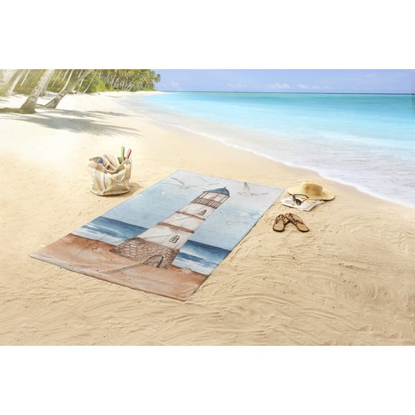 Sinine-pruun sametist rannarätik 100x180 cm Berlin - Good Morning-image-1