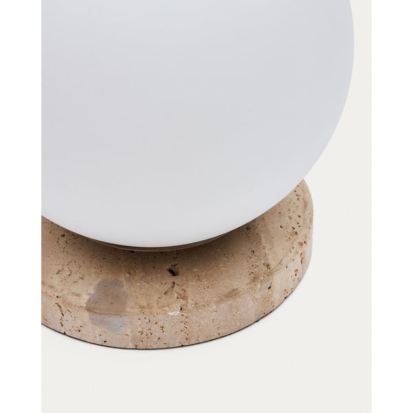 Valge klaasist varjuga laualamp (kõrgus 22 cm) Malachi - Kave Home-image-4