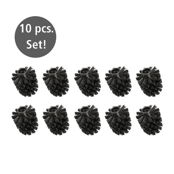 Mustad plastikust WC-harjade vahetuspead, 10 tk komplektis Ø8cm - Wenko
