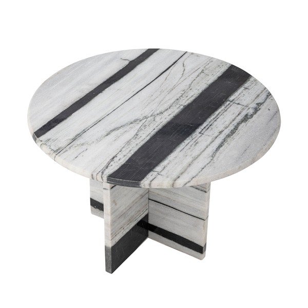 Mustvalge marmorist ümmargune kohvilaud ø 61 cm Rosito - Bloomingville-image-3