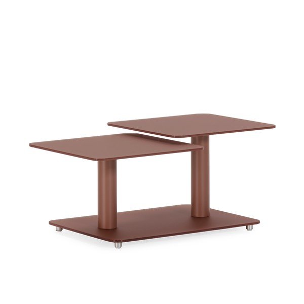 Terrakota värvi klaasist kohvilaud 54x115 cm Elvi - Marckeric