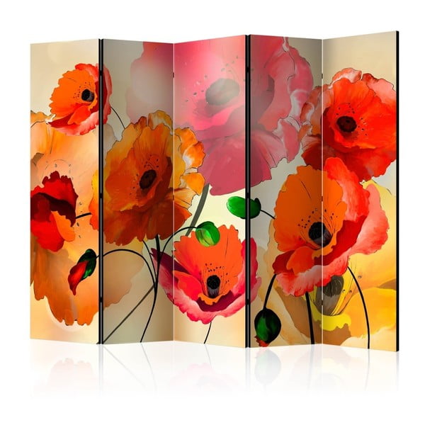 Paraván Artgeist Watercolor Poppy, 225 x 172 cm