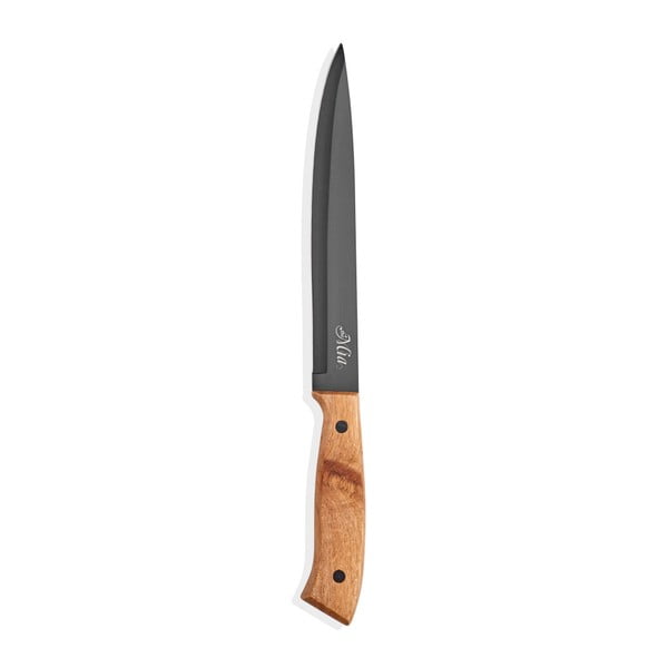 Černý nůž s dřevěnou rukojetí The Mia Cutt Chef, délka 20 cm