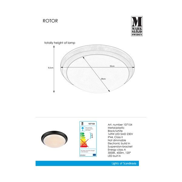 Must laevalgusti Rotor, ø 35 cm - Markslöjd-image-1