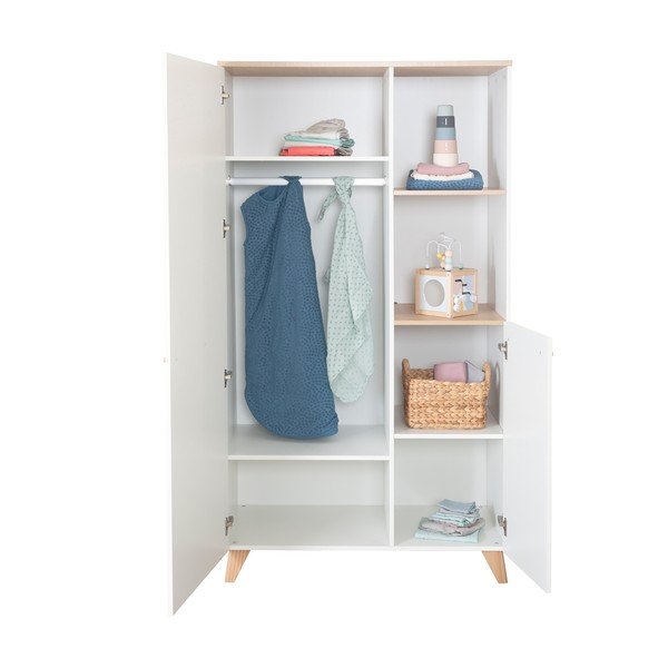 Valge lastekapp tammepuust 52x180x180 cm Léon - Roba-image-3