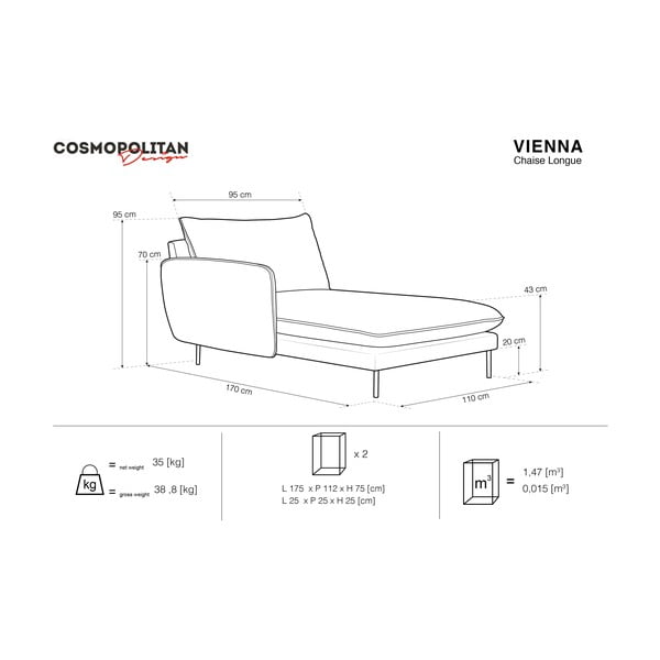 Beeži värvi lamamistool, vasakpoolne nurk Vienna - Cosmopolitan Design-image-3
