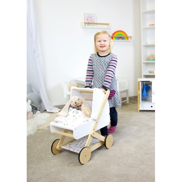 Väike nupp puidust lapsevanker - Legler-image-1