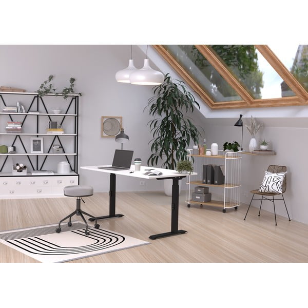 Reguleeritava kõrgusega valge töölaud 80x120 cm Downey - Germania-image-1
