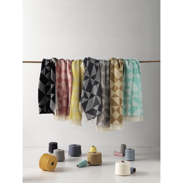 Žlutý pléd s podílem bavlny Euromant Granite, 140 x 180 cm-image-1