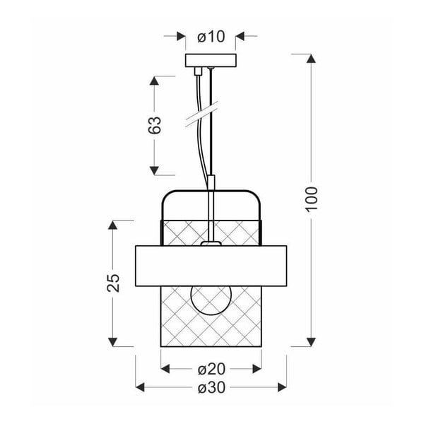 Metallist rippvalgusti musta-vask värvi ø 30 cm Fiba - Candellux Lighting-image-2