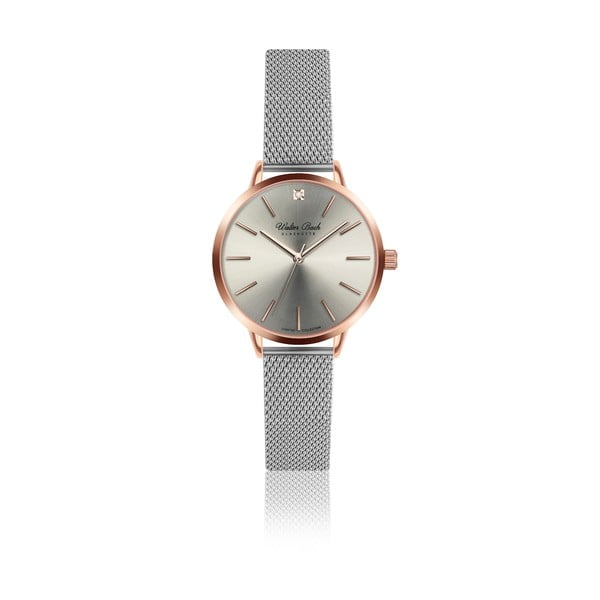 Dámské hodinky s 1 diamantem a páskem z nerezové oceli Walter Bach Diamond