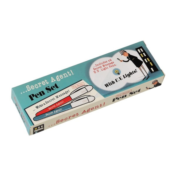 2 spioonipliiatsi komplekt nähtamatu tindi ja UV-valgusega Secret Agent - Rex London-image-3