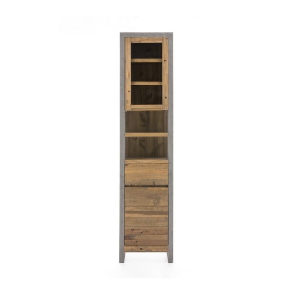 Vysoká šedá koupelnová skříňka z borovicového dřeva Woodking Stonewall