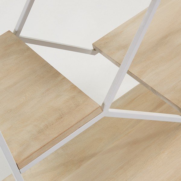 Väike valge raamaturiiul mangopuidust riiulitega Pyke - Kave Home-image-2