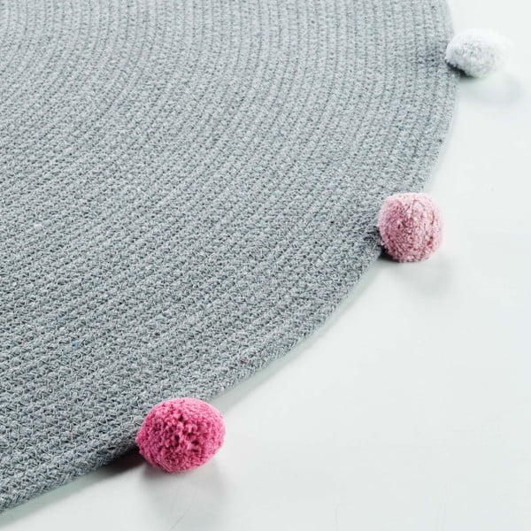 Helehall ümmargune vaip ø 90 cm Pompomparty - douceur d'intérieur-image-3