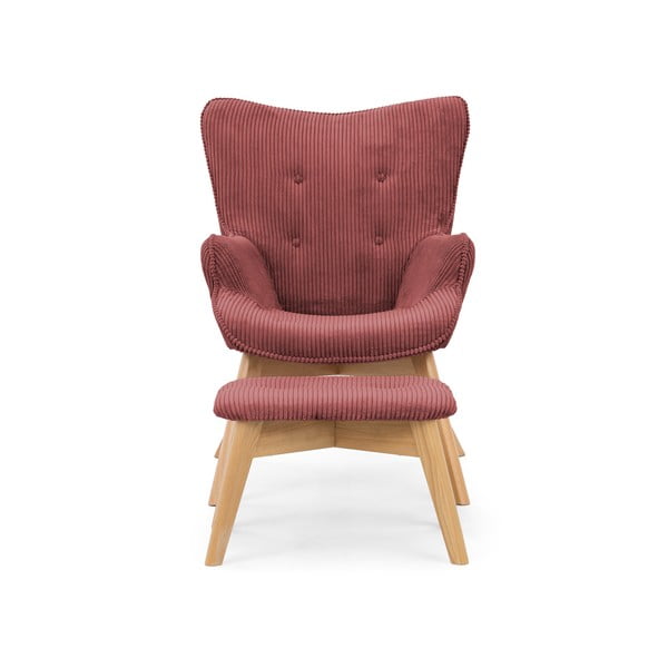 Punane velvetist tugitool koos jalatoega Niko - Ropez-image-3