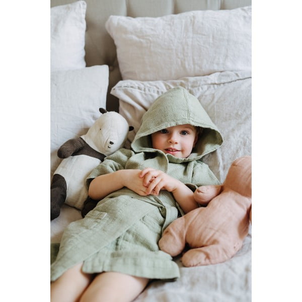 Laste roheline linane rüü Nature, suurus 122 - 128 - Linen Tales-image-3