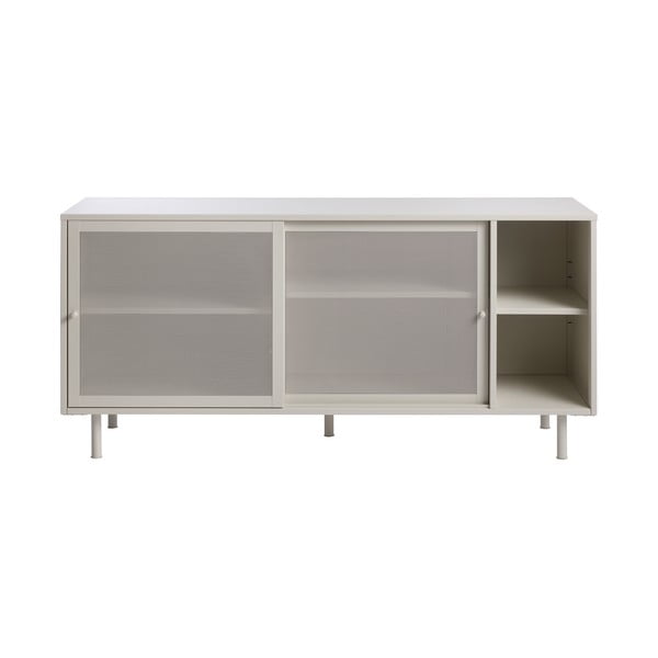 Valge metallist lükandustega madal kummut 160x75 cm Veep - Unique Furniture