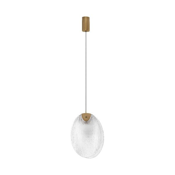 Messingivärvi terasest LED-ripplamp klaasist varjuga Shelina - Nova Luce