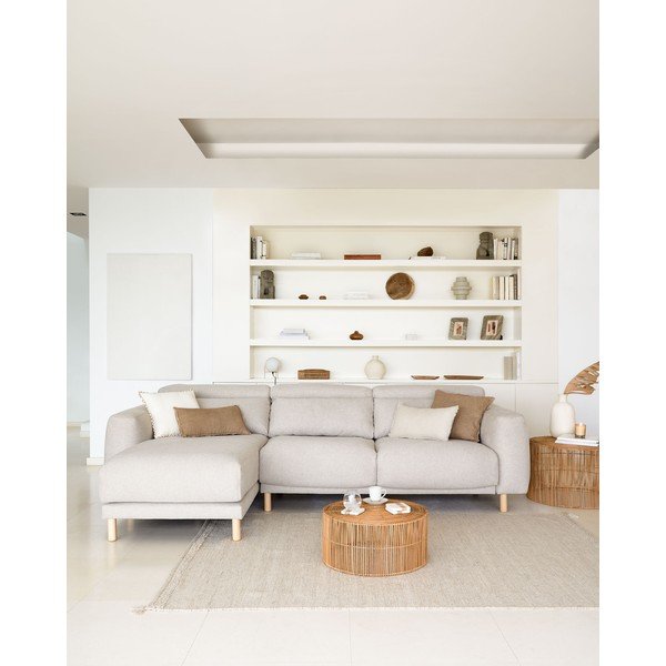 Beež nurgadiivan (vasakpoolne nurk) Singa - Kave Home-image-3
