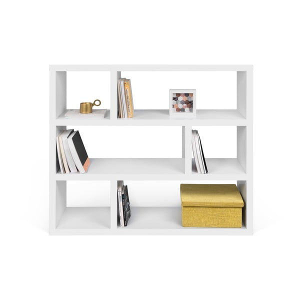 Valge raamaturiiul 120x105 cm Dublin - TemaHome-image-2