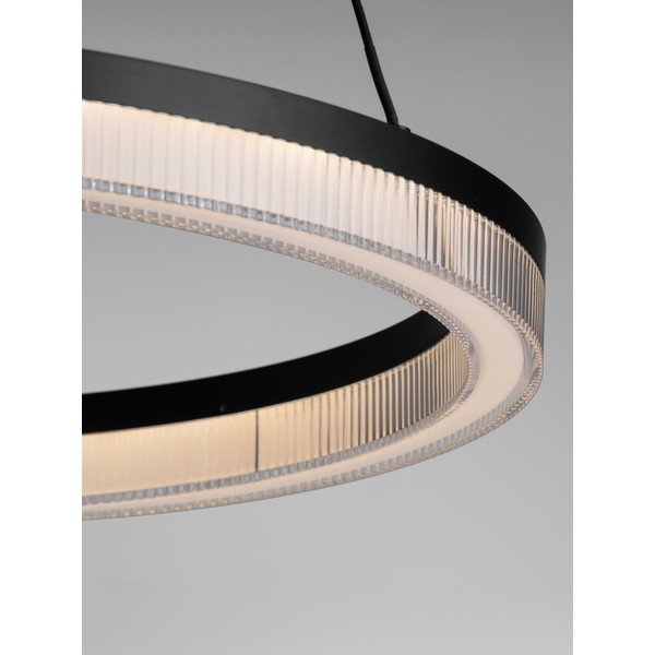 Mattmust alumiiniumist hämardatav LED-rippvalgusti akrüülklaasist varjuga, ø 60 cm Lonela - Nova Luce-image-1