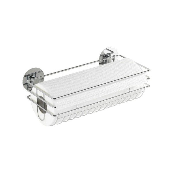 Hõbedane majapidamispaberi hoidja isekleepuv kroomitud teras Turbo-Loc – Wenko-image-1