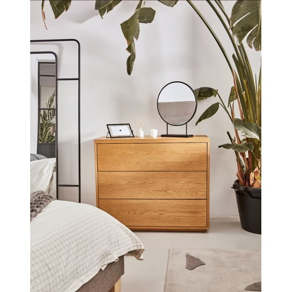 Madal kapp tammepuidust naturaalses värvitoonis 90x75 cm Abilen - Kave Home-image-4