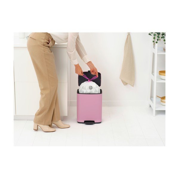 Roosa terasest prügikast 12 l Bo - Brabantia-image-3