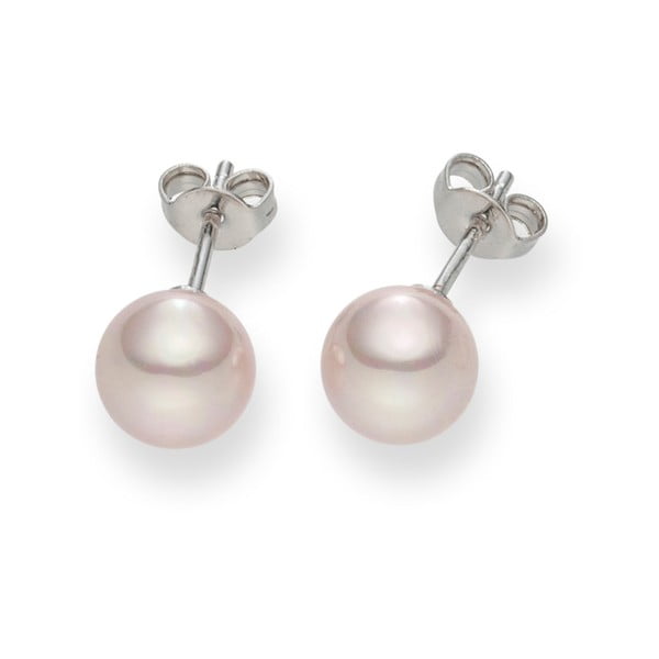 Růžové perlové náušnice Pearls of London Mystic