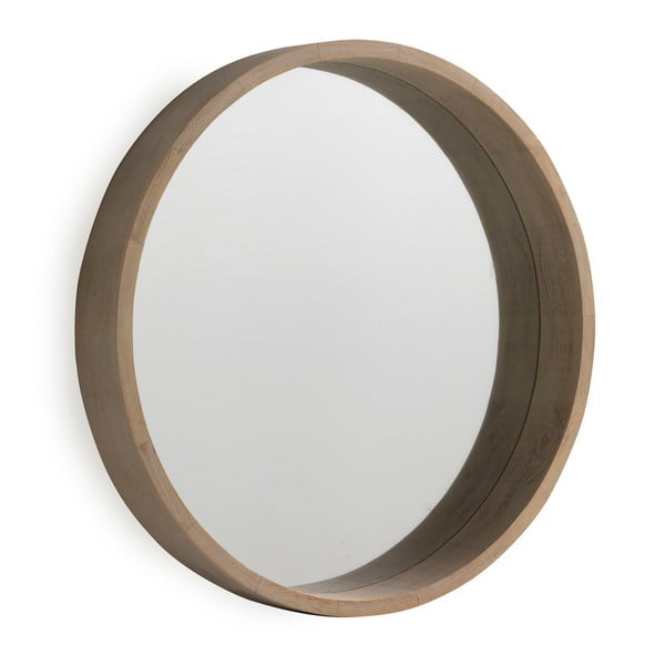Nástěnné zrcadlo ze dřeva paulovnie Geese Pure, Ø 62 cm